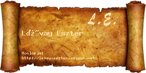 Lévay Eszter névjegykártya