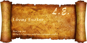 Lévay Eszter névjegykártya